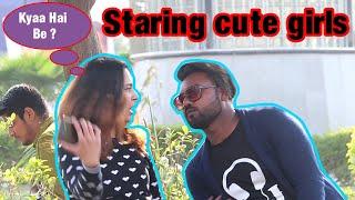 Staring at cute girls in India||prank on cute girls||Hilarious reactions||by Ravi||2019||AR jatav's