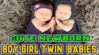 Cute Newborn Boy Girl Twins Photographed in Studio By Ana Brandt | Cute Newborn Babies in America