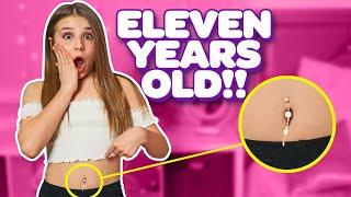 11 YEAR OLD BELLY PIERCED (Can’t Say No 24 Hour Challenge)????????| Piper Rockelle