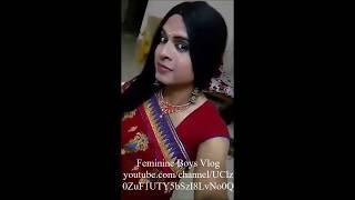 Indian Crossdresser Into Saree Boy Into Girl