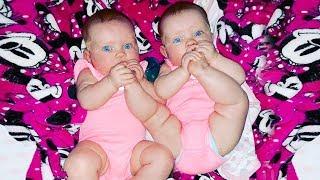 Adorable Twins Baby Playing Together -  Funny Cute Baby Video