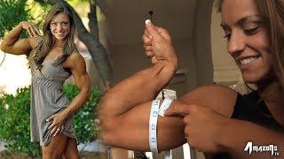 Hot Fitness girl Measuring Biceps | Holland Canter