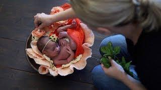 Beautiful Newborn Photography behind the scenes for Adorable Baby Girl by Svitlana Vronska