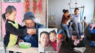 6 y.o Girl takes Care of Paralysed Father after her Mom Abandons them