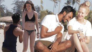 AJ kissing Prank In Goa | Kissing Prank on cute girl | Kissing AJ oye it's prank | Prank In {BRbhai}
