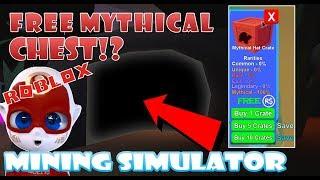 ROBLOX MINING SIMULATOR | FREE MYTHICAL CRATES | TIPS AND TRICKS MINING ALL DAY