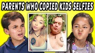 10 PHOTOS OF PARENTS WHO COPIED THEIR KIDS SELFIES w/Kids (React)
