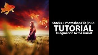 Imagination To The Sunset | Photoshop Manipulation Photo Effects Tutorial (PSD)