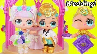 LOL Surprise Unicorn & Luxe Boy Get Married + Big Wedding Lil Punk Sister Confetti Pop Toy Video