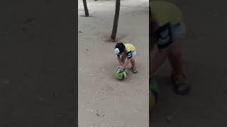 Cute babies playing football funny video